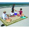 9x12 Reversible RV Outdoor Patio Mat, Camping Mat, Classic Leaf, Green (Reversible with 2 designs) - Green