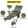 Oversized Camp Chair with Footrest & Storage Bag, Adult Chair, Gray - Green