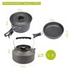 2-3 People Outdoor Teapot Set Pot Combination Camping Folding Pot Cookware Set - k05-black