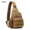 Tactical Shoulder Bag; Molle Hiking Backpack For Hunting Camping Fishing; Trekker Bag - Desert And 2 Hooks