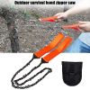 Portable Survival Chain Saw; Pocket Camping Hiking Tool; Outdoor Hand Wire Saw - Orange