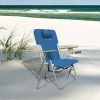 High Weight Capacity Back Pack Beach Chair, Red - Blue