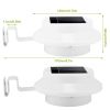 2Pcs Solar Powered Gutter Lights Outdoor IP65 Waterproof Dusk to Dawn Sensor Security Lamps - White