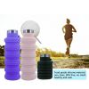 500ml outdoor retractable water bottle portable collapsible silica gel sports cup - as shown - A04 500ML