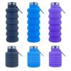 500ml outdoor retractable water bottle portable collapsible silica gel sports cup - as shown - A07 500ML