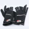 ABU Garcia Fishing Gloves Three Fingers Cut Lure Anti-Slip Leather Gloves PU Outdoor Sports Fingerless Gloves 1Pair High-Quality - L