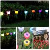 6 Pcs Solar Garden Tulip Flower Light Outdoor Solar Pathway light IP54 Water-resistant Landscape Lights - Multi-Color