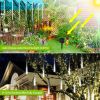 Solar Powered Meteor Shower String Lights 9.84FT Falling Raindrop Tube Lamp Water Resistant Decorative Lights  - ColdWhite