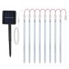 Solar Powered Meteor Shower String Lights 9.84FT Falling Raindrop Tube Lamp Water Resistant Decorative Lights  - WarmWhite