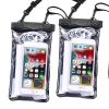 2pcs Oversized Mobile Phone Waterproof Dustproof Bag Touch Screen For Diving Swimming Sealing - 2pcs- Black