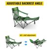 Oversized Camp Chair with Footrest & Storage Bag, Adult Chair, Gray - Green