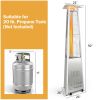 42; 000 BTU Stainless Steel Pyramid Patio Heater With Wheels - Silver