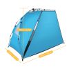 Fiberglass Pole Oxford Cloth Quick-Open Free Ride Beach Tent Blue  YJ - blue