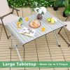 4-6 Person Portable Aluminum Camping Table with Carrying Bag - grey