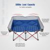 Folding Camping Chair with Bags and Padded Backrest - Blue