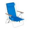 Backpack Beach Chair Folding Portable Chair Blue Solid Camping Hiking Fishing - Blue