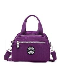 Mulit-Zipper Wateproof Crossbody Bag (Color: Purple)