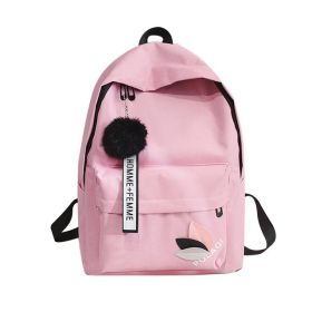 High Quality Women's Canvas Backpack School Bag For Girls (Color: Pink)