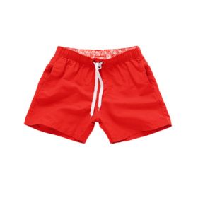 Beach Pants Men's Shorts Summer Surf Pants (Option: Red-S)