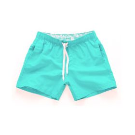 Beach Pants Men's Shorts Summer Surf Pants (Option: Cyan-L)