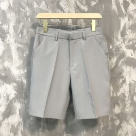 Male White Slim Five-point Pants Casual Small Trousers (Option: Grey-27)