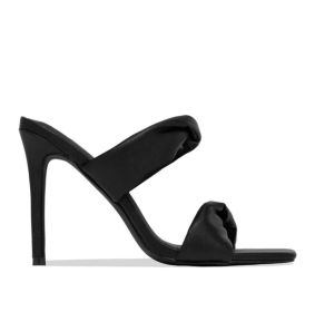 Square Toe Pleated High Heels (Option: Black-36)