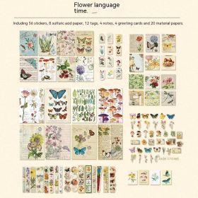 Voice Of The Century Retro Sample Data Journal Decorative Stickers (Option: Flower Language Fleeting)