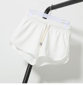 High Waist Hot Pants Loose Wide Leg Pants Casual Shorts (Option: White-S)