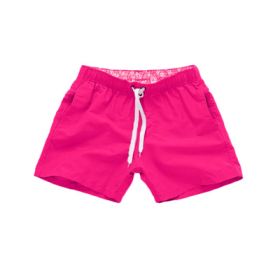 Beach Pants Men's Shorts Summer Surf Pants (Option: Rose Red-S)