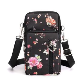 Girls Wallet Wallet Pocket Ladies Messenger Money Bag Card Case Ladies Ladies Wallet Small Bag Mini Shoulder Mobile Phone Bag (Option: Ju peony-Small)