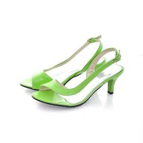 Women's Thin Heel Medium Heel Flat Buckle Sandals (Option: Green-47)