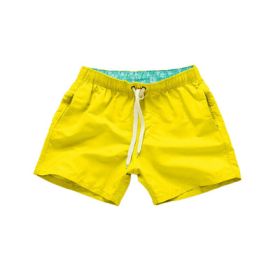 Beach Pants Men's Shorts Summer Surf Pants (Option: Yellow-S)