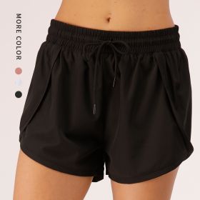 Anti-glare Training Dance Yoga Hot Pants (Option: Black-L)