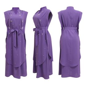 Summer Pearl Dress Ruffled (Option: Purple-XXL)